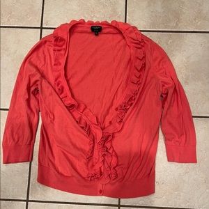 Talbots coral cardigan